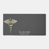 Caduceus Medisch Chroom Holografisch 3D Bureaumat (Voorkant)