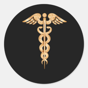 Caduceus Medisch Professioneel Symbool Ronde Sticker