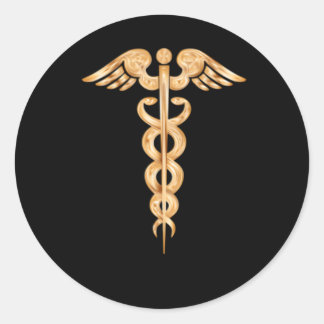 Caduceus Medisch Professioneel Symbool Ronde Sticker
