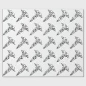 Caduceus medisch symbool cadeaupapier (Vlak)