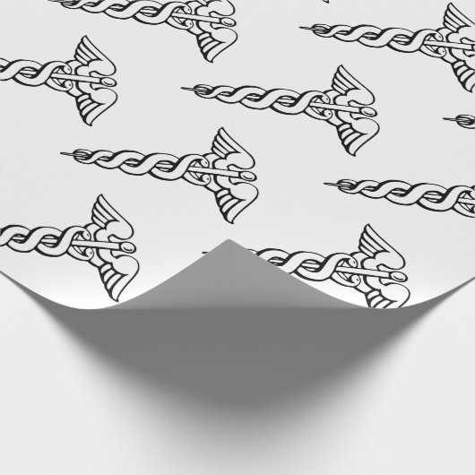 Caduceus medisch symbool cadeaupapier (Hoek)