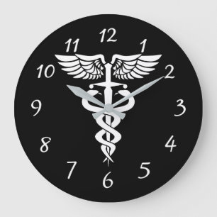Caduceus medisch symbool grote klok