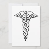 Caduceus medisch symbool kaart (Voorkant)