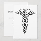 Caduceus medisch symbool kaart (Voorkant / Achterkant)