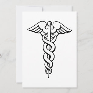Caduceus medisch symbool kaart