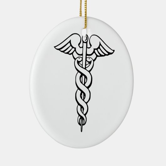 Caduceus medisch symbool keramisch ornament (Rechts)