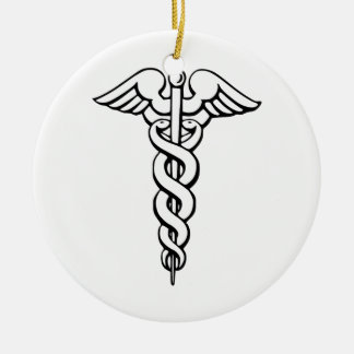 Caduceus medisch symbool keramisch ornament