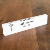 Caduceus medisch symbool naambordje (Zijkant)
