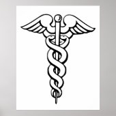 Caduceus medisch symbool poster (Voorkant)