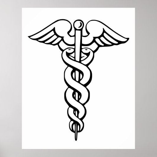 Caduceus medisch symbool poster (Voorkant)