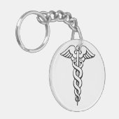 Caduceus medisch symbool sleutelhanger (Voorkant Links)