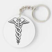 Caduceus medisch symbool sleutelhanger (Achterkant)