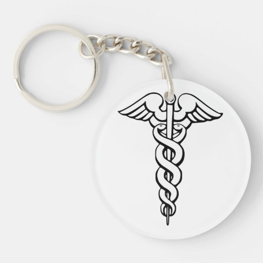 Caduceus medisch symbool sleutelhanger (Voorkant)