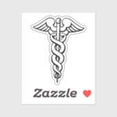 Caduceus medisch symbool sticker (Vel)
