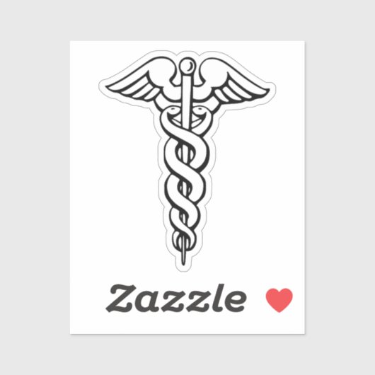 Caduceus medisch symbool sticker (Vel)