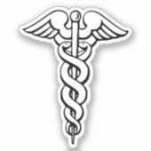 Caduceus medisch symbool sticker (Voorkant)