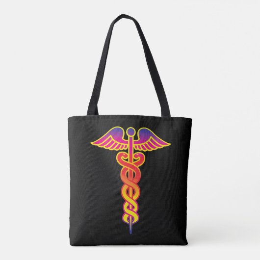 Caduceus medisch symbool tote bag (Achterkant)