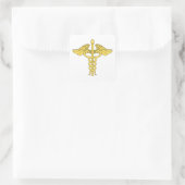 Caduceus medisch symbool vierkante sticker (Tas)