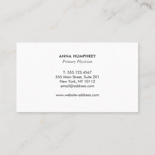 Caduceus medisch symbool visitekaartje (Achterkant)