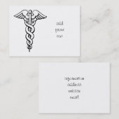 Caduceus medisch symbool visitekaartje (Voorkant / Achterkant)