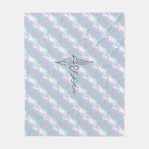 Caduceus medisch symbool voor moeder achterdeur fleece deken