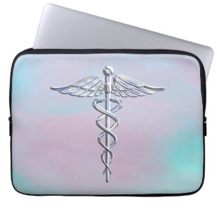 Caduceus medisch symbool voor moeder achterdeur laptop sleeve