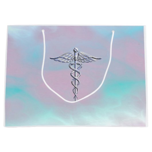 Caduceus medisch symbool voor moeder achterdeur large cadeautasje (Voorkant)