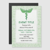 Caduceus met achtergrond van bladeren (Voorkant / Achterkant)