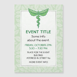 Caduceus met achtergrond van bladeren