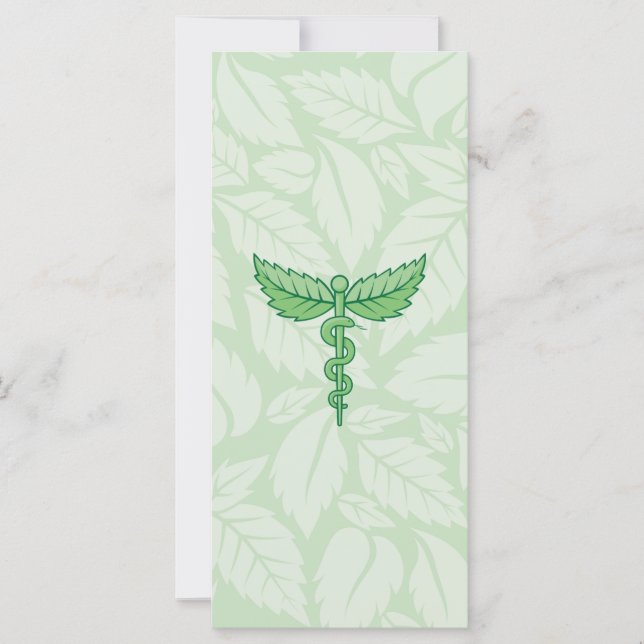 Caduceus met achtergrond van bladeren (Voorkant)