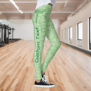Caduceus met bladachtergrond leggings