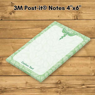 Caduceus met bladachtergrond post-it® notes