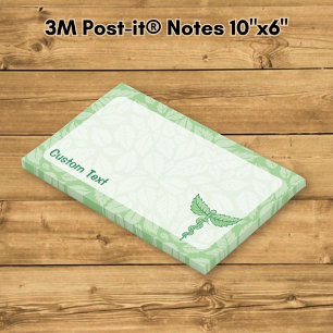 Caduceus met bladachtergrond post-it® notes