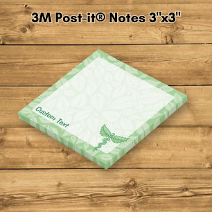 Caduceus met bladachtergrond post-it® notes