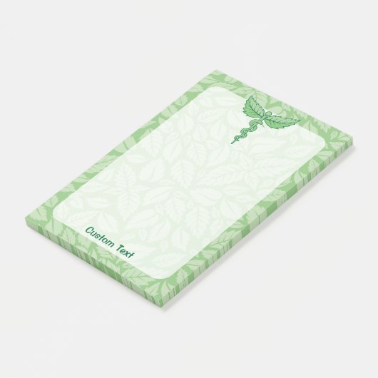 Caduceus met bladachtergrond post-it® notes (Schuin)