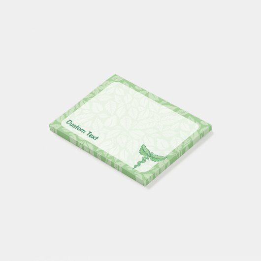 Caduceus met bladachtergrond post-it® notes (Schuin)