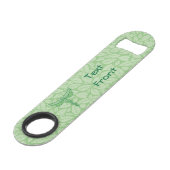 Caduceus met bladeren achtergrond balk sleutel speed flessenopener (Voorkant Gekanteld)