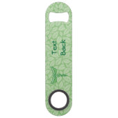 Caduceus met bladeren achtergrond balk sleutel speed flessenopener (Achterkant)