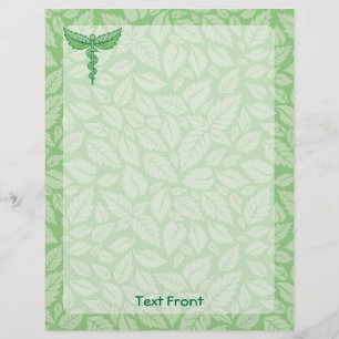 Caduceus met Bladeren Achtergrond Flyer