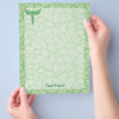 Caduceus met Bladeren Achtergrond Flyer (Hand)