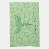Caduceus met bladeren Achtergrond Handdoek (Verticaal)