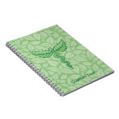 Caduceus met Bladeren Achtergrond Notitieboek (Rechterzijde)