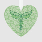 Caduceus met bladeren Achtergrond Ornament (voorkant)
