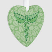 Caduceus met bladeren Achtergrond Ornament (voorkant)