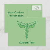 Caduceus met bladeren briefkaart (Voorkant / Achterkant)