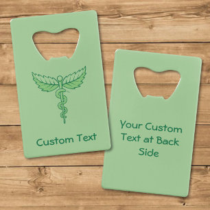Caduceus met Bladeren Credit Card Flesopener Creditkaart Flessenopener