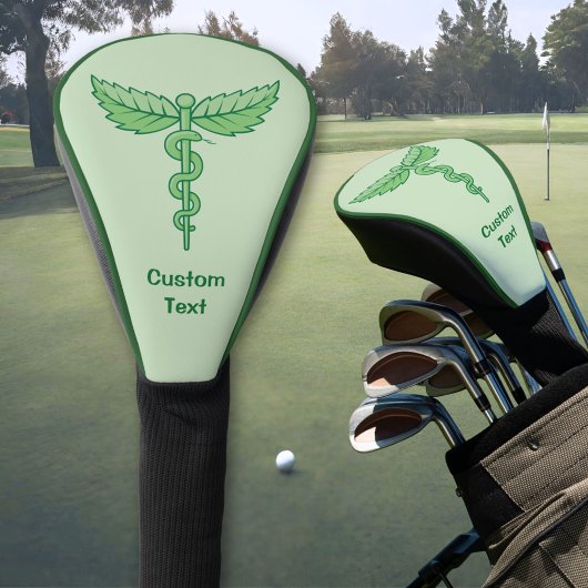Caduceus met bladeren golfheadcover