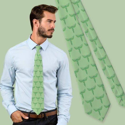 Caduceus met bladeren halsdoek stropdas