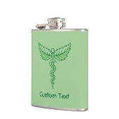 Caduceus met bladeren heupfles (Links)