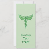Caduceus met bladeren kaart (Voorkant)